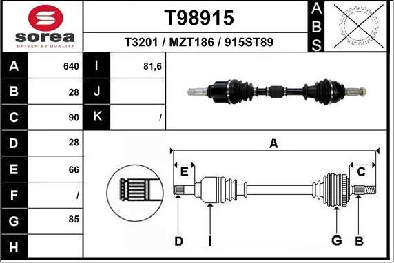 EAI T98915 - Полуоска vvparts.bg