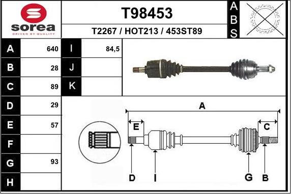 EAI T98453 - Полуоска vvparts.bg