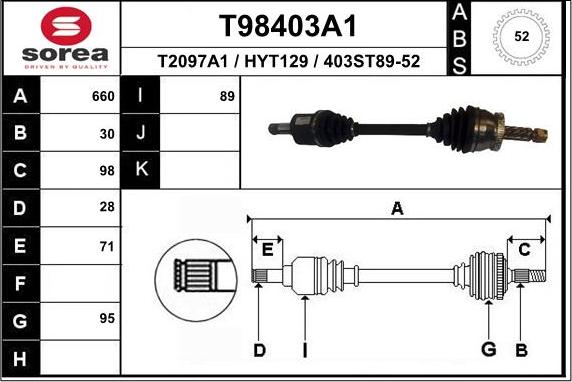 EAI T98403A1 - Полуоска vvparts.bg