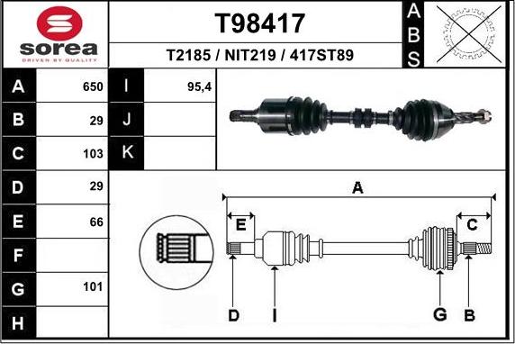 EAI T98417 - Полуоска vvparts.bg