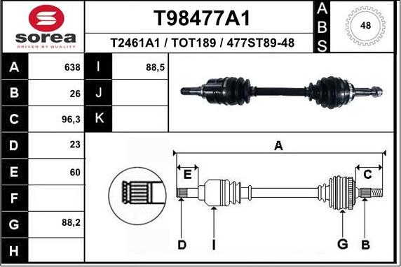 EAI T98477A1 - Полуоска vvparts.bg