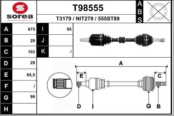 EAI T98555 - Полуоска vvparts.bg