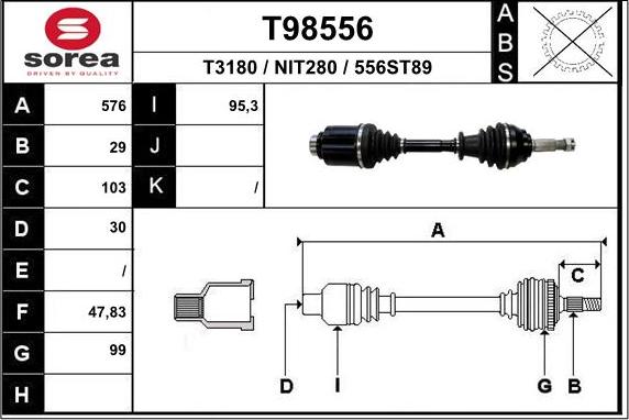 EAI T98556 - Полуоска vvparts.bg