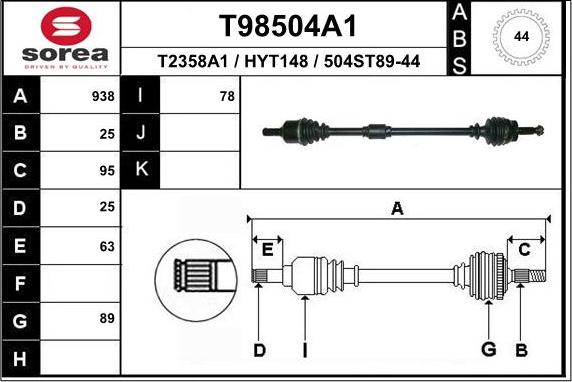 EAI T98504A1 - Полуоска vvparts.bg