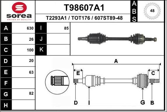 EAI T98607A1 - Полуоска vvparts.bg