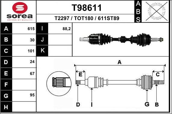 EAI T98611 - Полуоска vvparts.bg