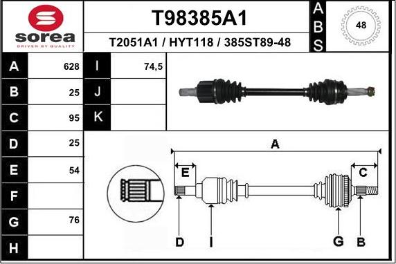 EAI T98385A1 - Полуоска vvparts.bg