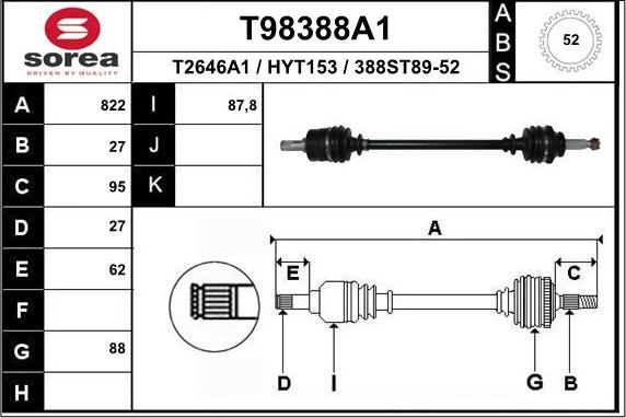 EAI T98388A1 - Полуоска vvparts.bg