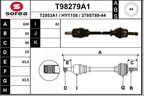 EAI T98279A1 - Полуоска vvparts.bg