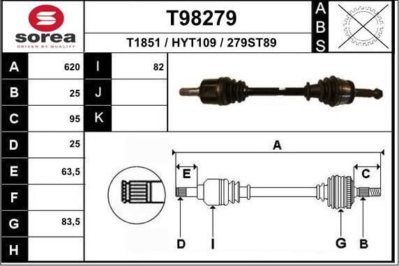 EAI T98279 - Полуоска vvparts.bg