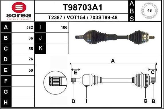 EAI T98703A1 - Полуоска vvparts.bg