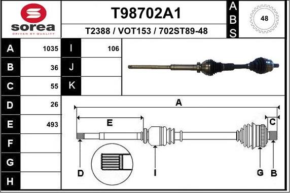 EAI T98702A1 - Полуоска vvparts.bg