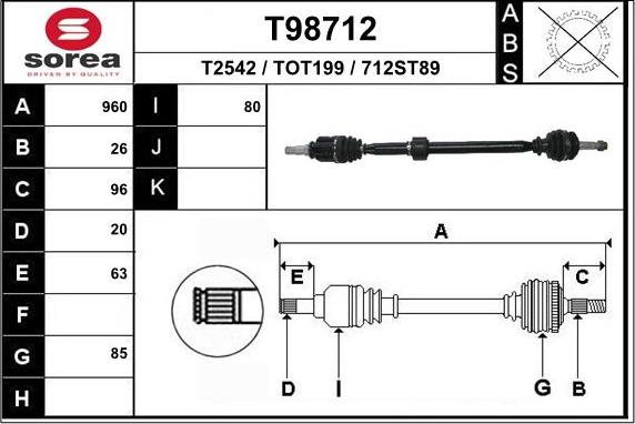 EAI T98712 - Полуоска vvparts.bg