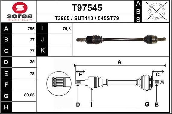 EAI T97545 - Полуоска vvparts.bg