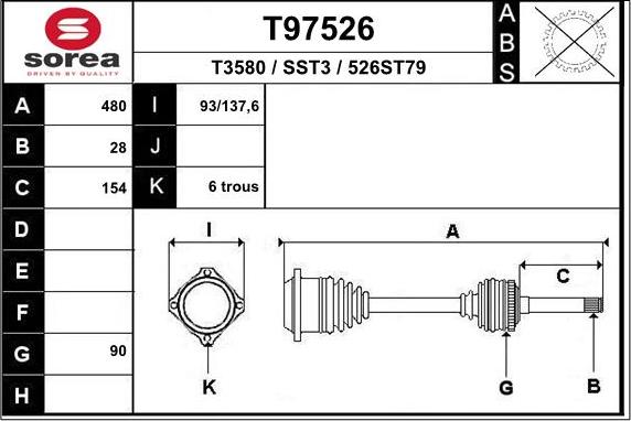 EAI T97526 - Полуоска vvparts.bg