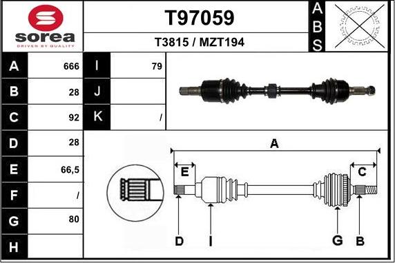 EAI T97059 - Полуоска vvparts.bg