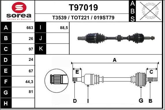 EAI T97019 - Полуоска vvparts.bg