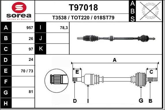 EAI T97018 - Полуоска vvparts.bg