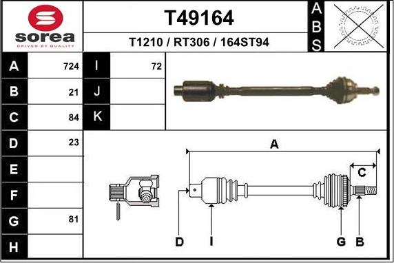 EAI T49164 - Полуоска vvparts.bg