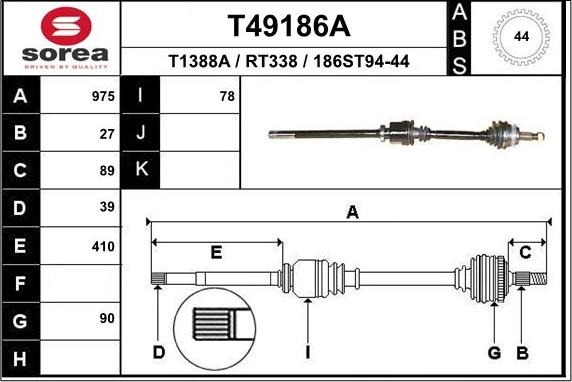 EAI T49186A - Полуоска vvparts.bg