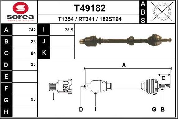 EAI T49182 - Полуоска vvparts.bg