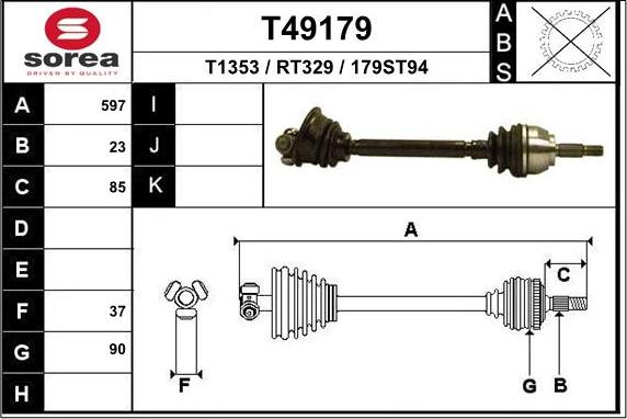 EAI T49179 - Полуоска vvparts.bg