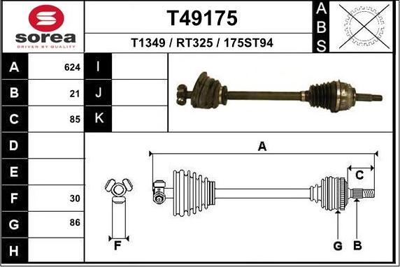 EAI T49175 - Полуоска vvparts.bg