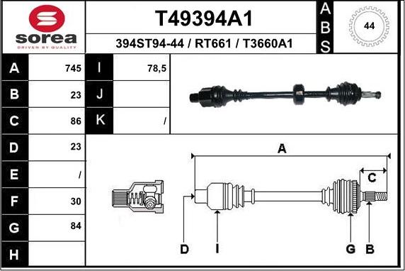 EAI T49394A1 - Полуоска vvparts.bg