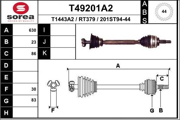 EAI T49201A2 - Полуоска vvparts.bg