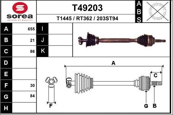 EAI T49203 - Полуоска vvparts.bg