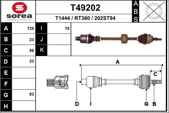 EAI T49202 - Полуоска vvparts.bg