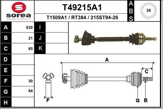 EAI T49215A1 - Полуоска vvparts.bg