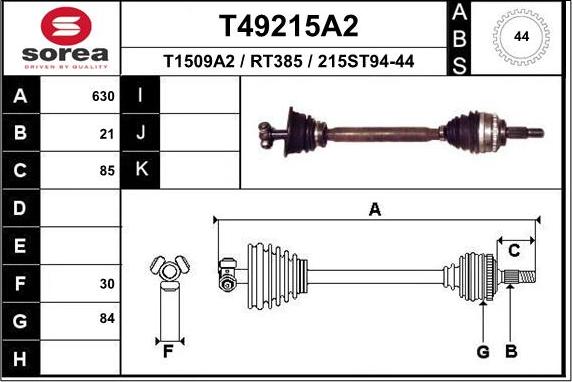 EAI T49215A2 - Полуоска vvparts.bg