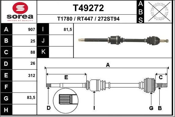 EAI T49272 - Полуоска vvparts.bg