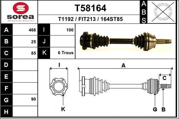 EAI T58164 - Полуоска vvparts.bg