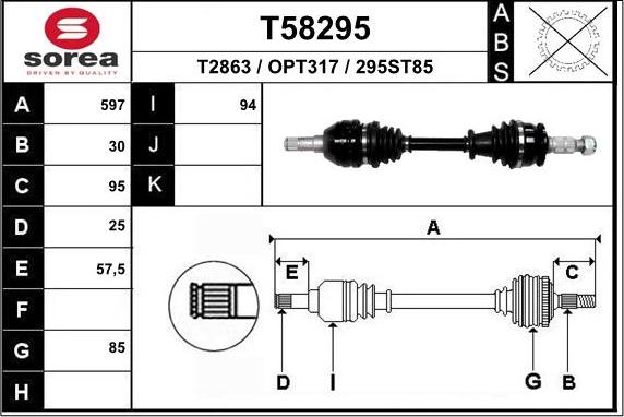 EAI T58295 - Полуоска vvparts.bg