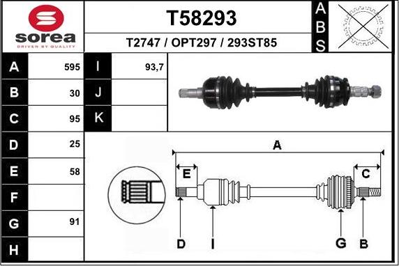 EAI T58293 - Полуоска vvparts.bg