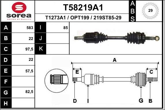 EAI T58219A1 - Полуоска vvparts.bg