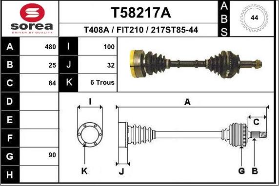 EAI T58217A - Полуоска vvparts.bg