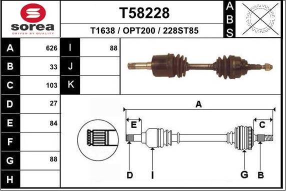 EAI T58228 - Полуоска vvparts.bg