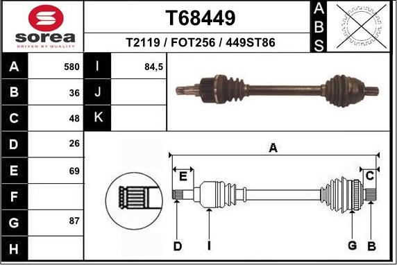 EAI T68449 - Полуоска vvparts.bg