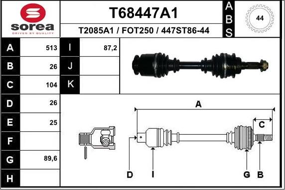 EAI T68447A1 - Полуоска vvparts.bg