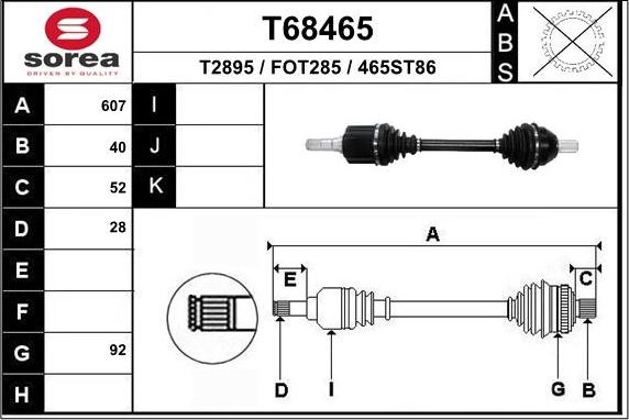 EAI T68465 - Полуоска vvparts.bg