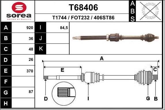 EAI T68406 - Полуоска vvparts.bg