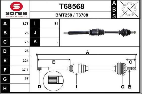 EAI T68568 - Полуоска vvparts.bg