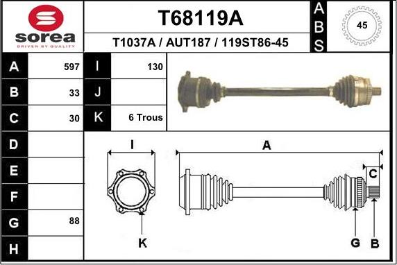 EAI T68119A - Полуоска vvparts.bg