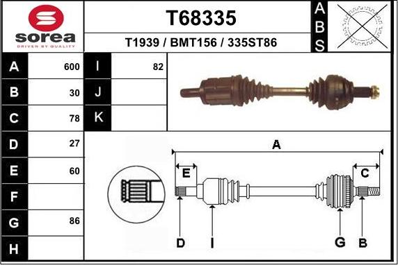 EAI T68335 - Полуоска vvparts.bg