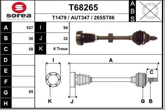 EAI T68265 - Полуоска vvparts.bg