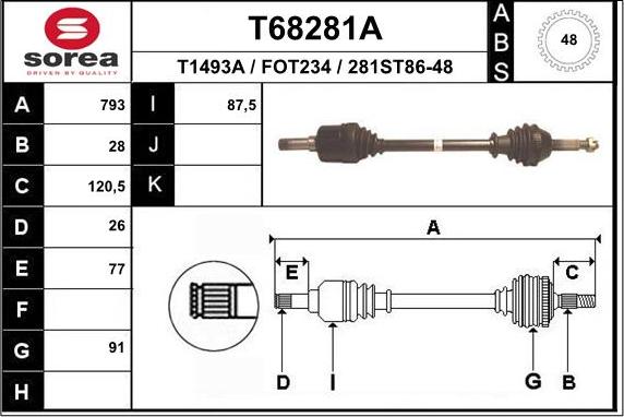 EAI T68281A - Полуоска vvparts.bg