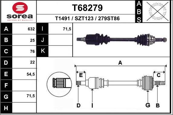 EAI T68279 - Полуоска vvparts.bg